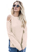 Sexy Apricot Lace up Shoulder Sweater